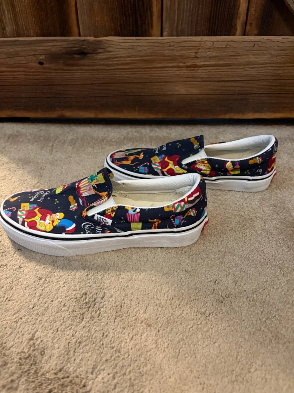 Vans x The Simpsons Christmas Slip-On Sneakers | Holiday Print | Size 7.5 Women - Picture 3 of 7